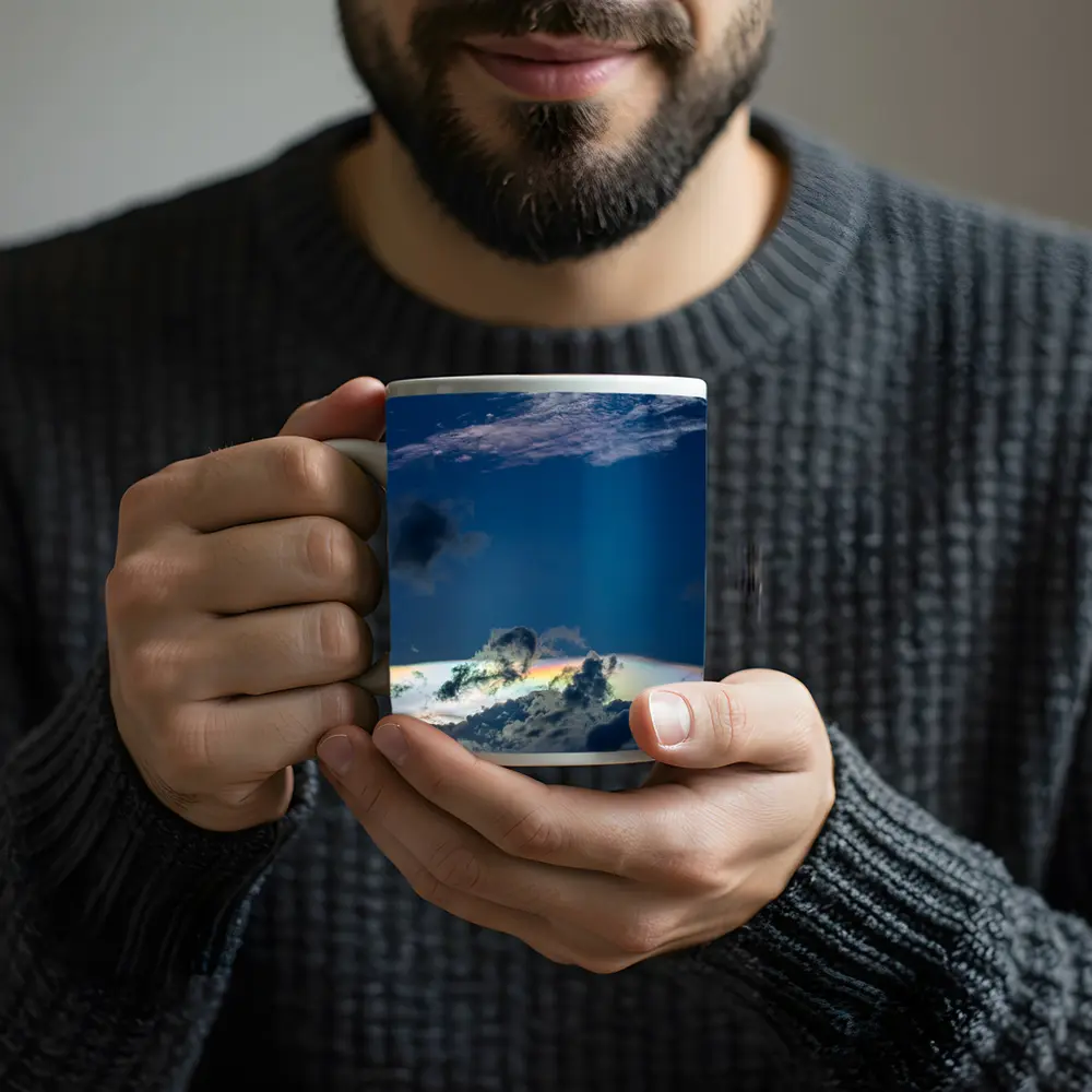Iridescent Clouds Deep Blue Sky Photography – Mugs