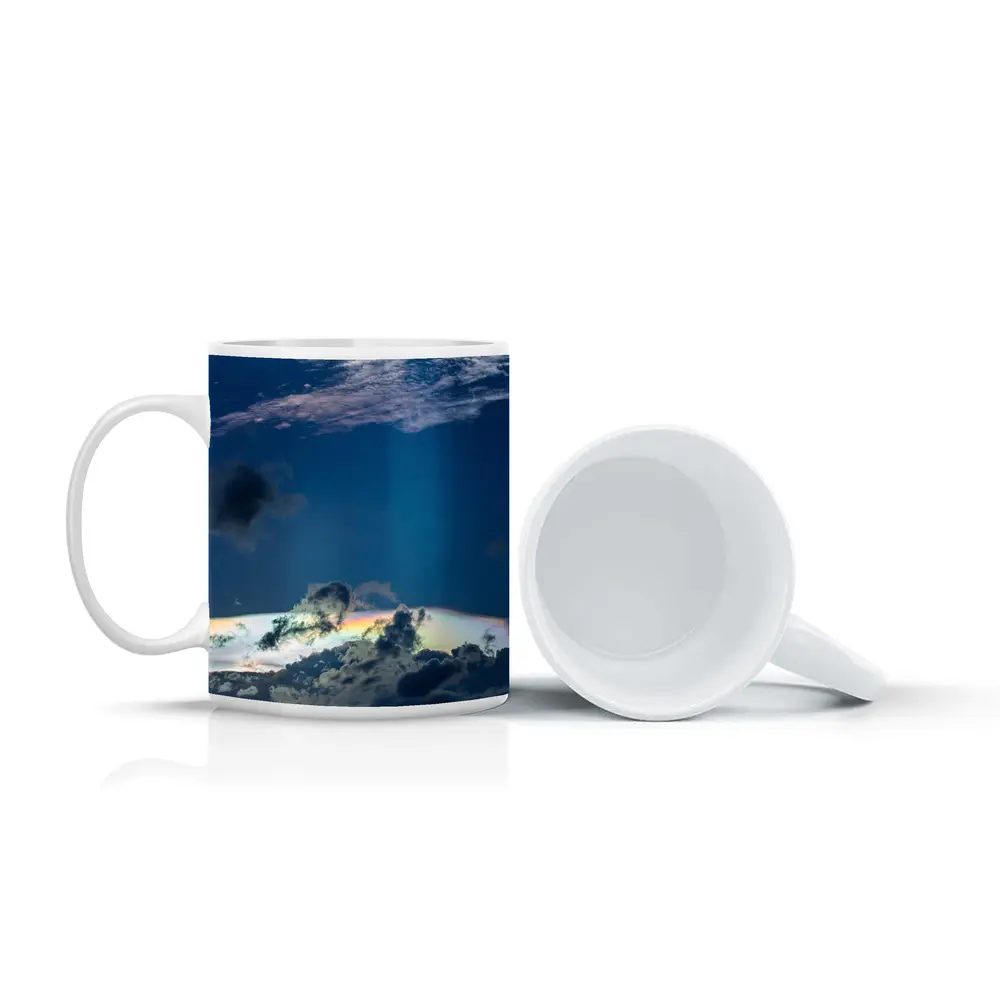 Iridescent Clouds Deep Blue Sky Photography – Mugs