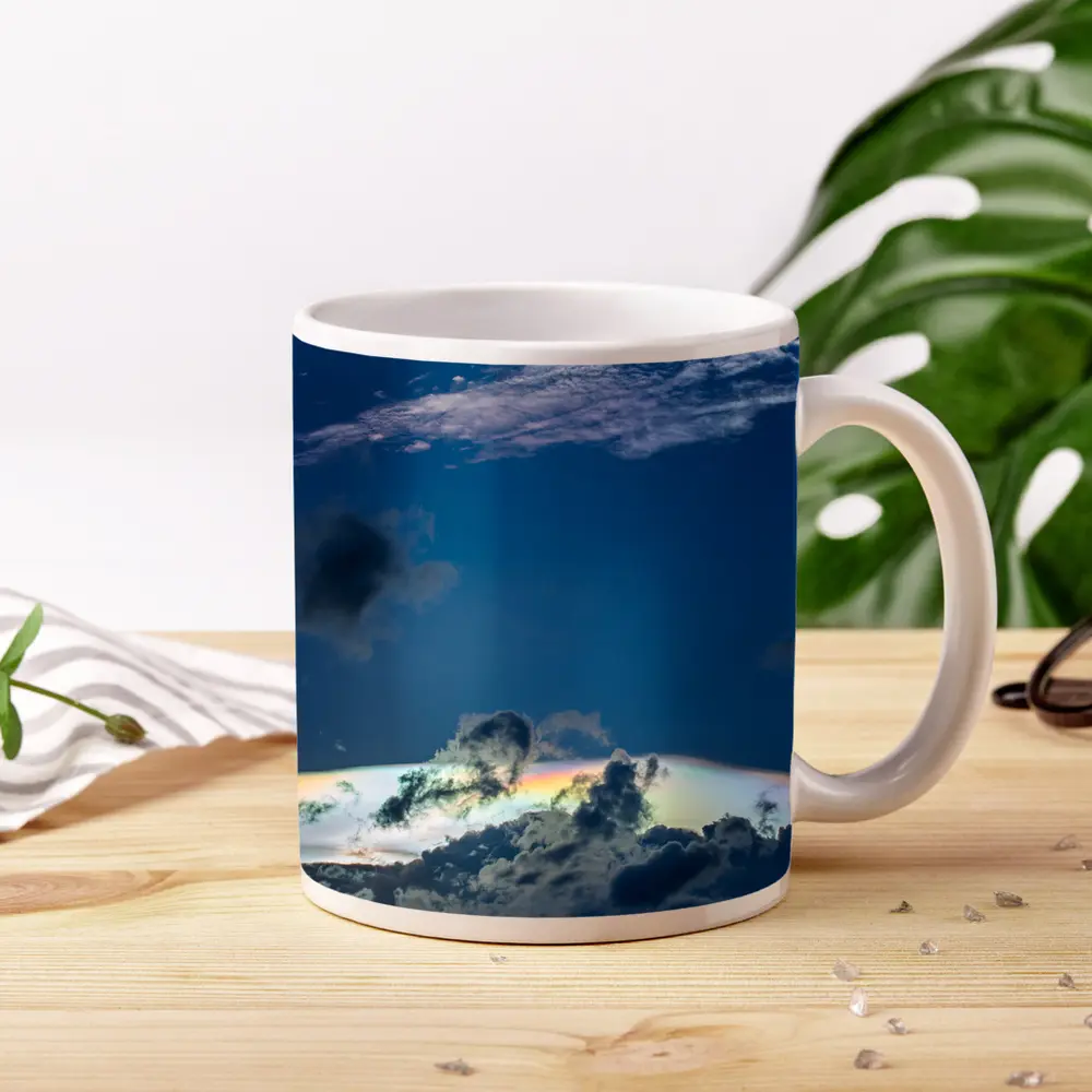 Iridescent Clouds Deep Blue Sky Photography – Mugs
