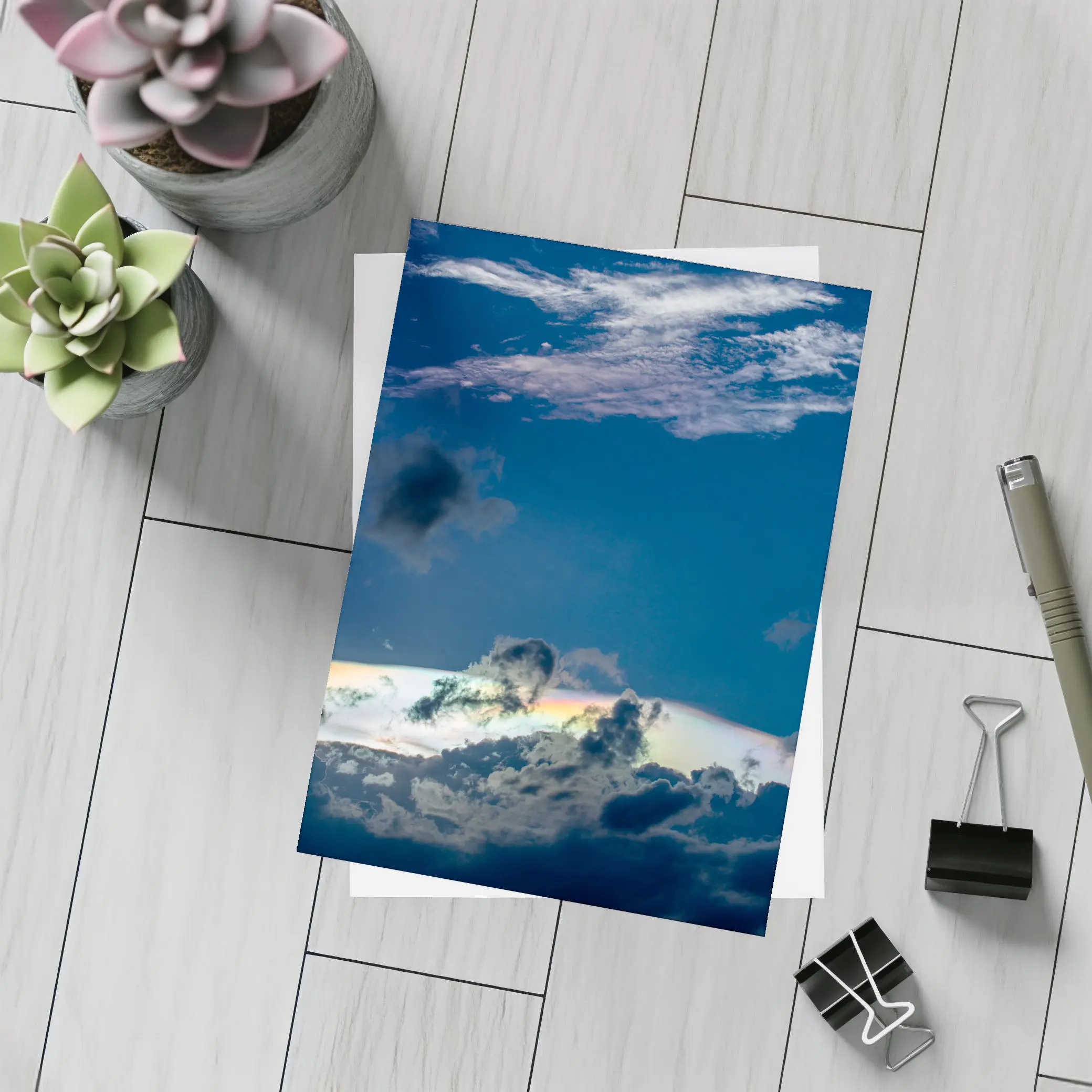 Iridescent Clouds Deep Blue Sky Photography – Postcards