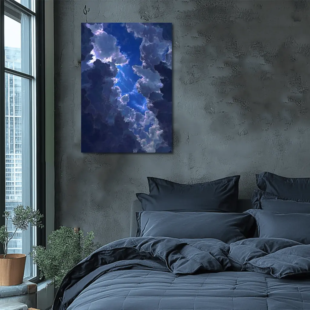 Dark Blue Storm Clouds Breaking Open Sky – Wall Art