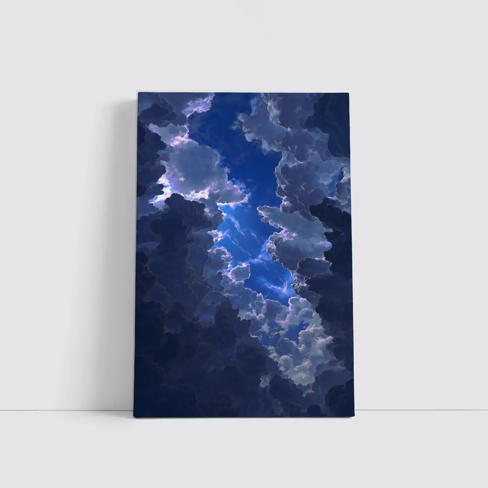 Dark Blue Storm Clouds Breaking Open Sky – Wall Art