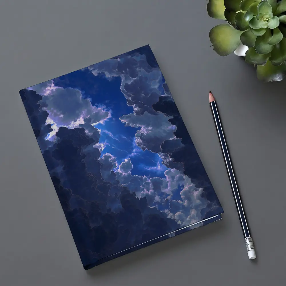 Dark Blue Storm Clouds Breaking Open Sky – Notebooks