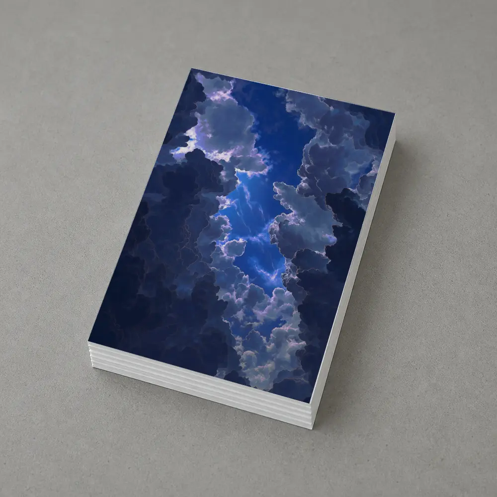 Dark Blue Storm Clouds Breaking Open Sky – Postcards