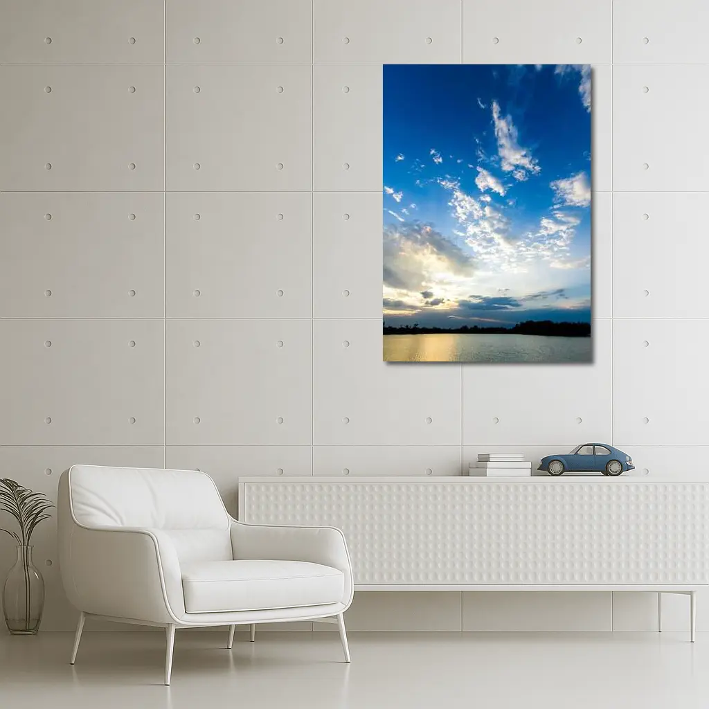 Golden Sunset Sky Over Calm Lake – Wall Art