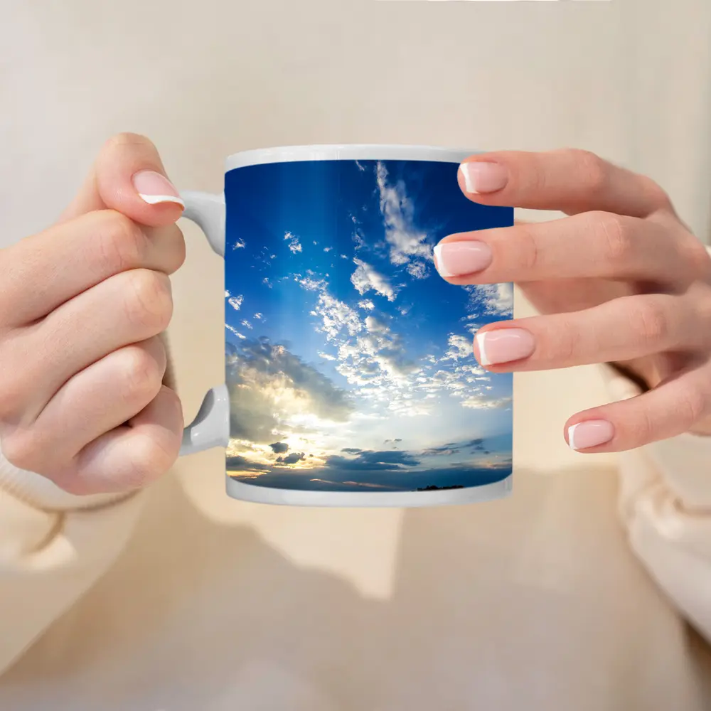 Golden Sunset Sky Over Calm Lake – Mugs