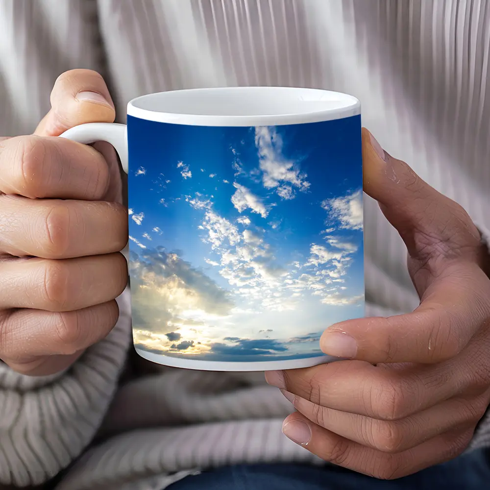 Golden Sunset Sky Over Calm Lake – Mugs