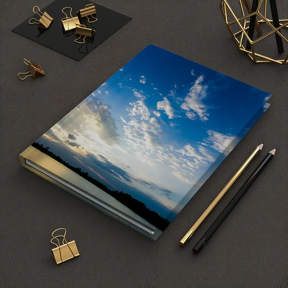Golden Sunset Sky Over Calm Lake – Notebooks
