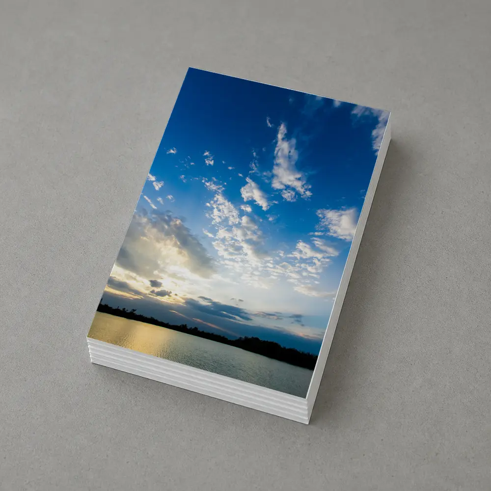 Golden Sunset Sky Over Calm Lake – Postcards