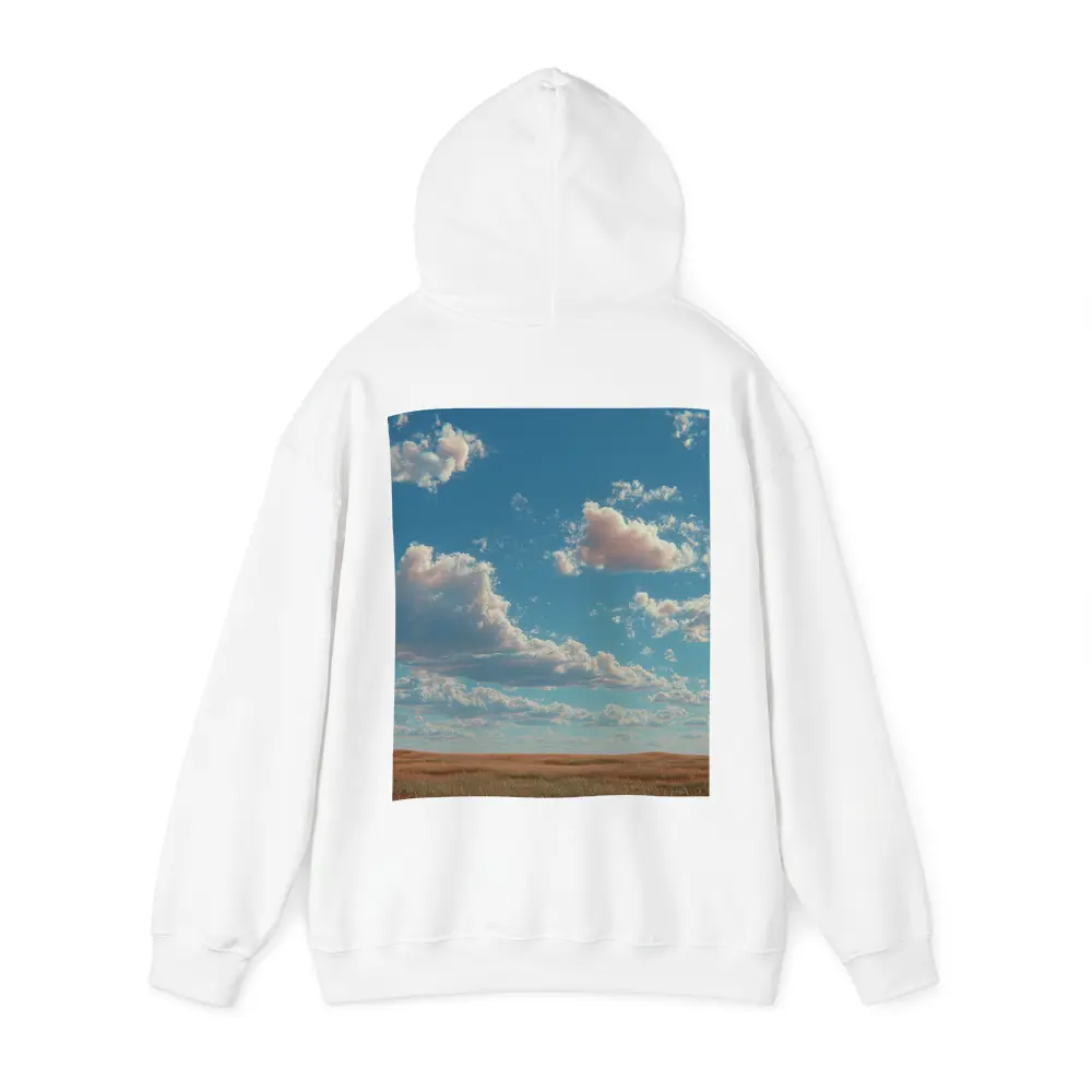 Golden Prairie Field Under Blue Cloudy Sky – Hoodies