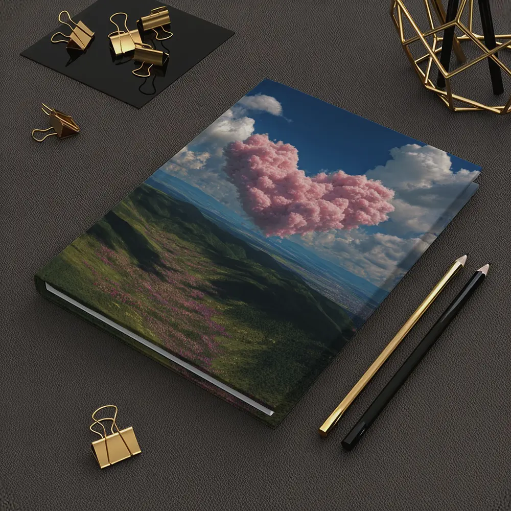 Pink Heart Cloud Over Green Hills – Notebooks