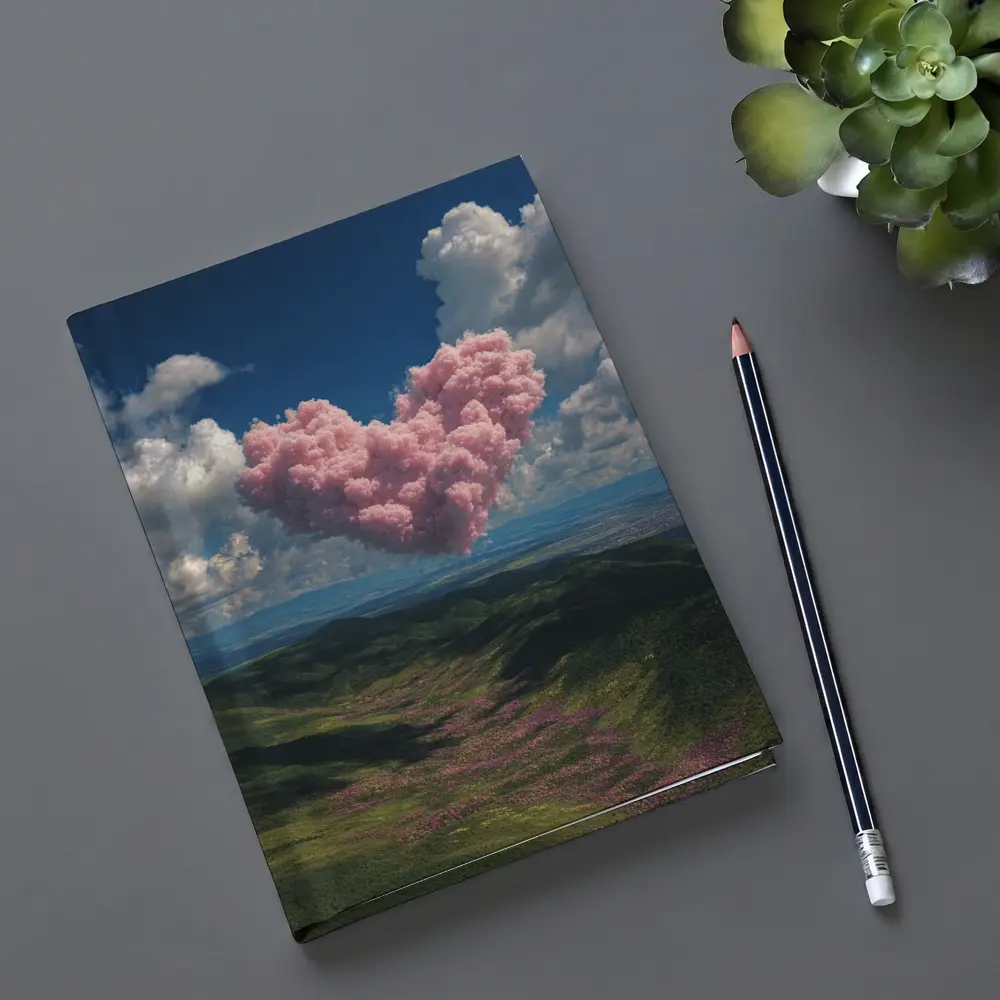 Pink Heart Cloud Over Green Hills – Notebooks