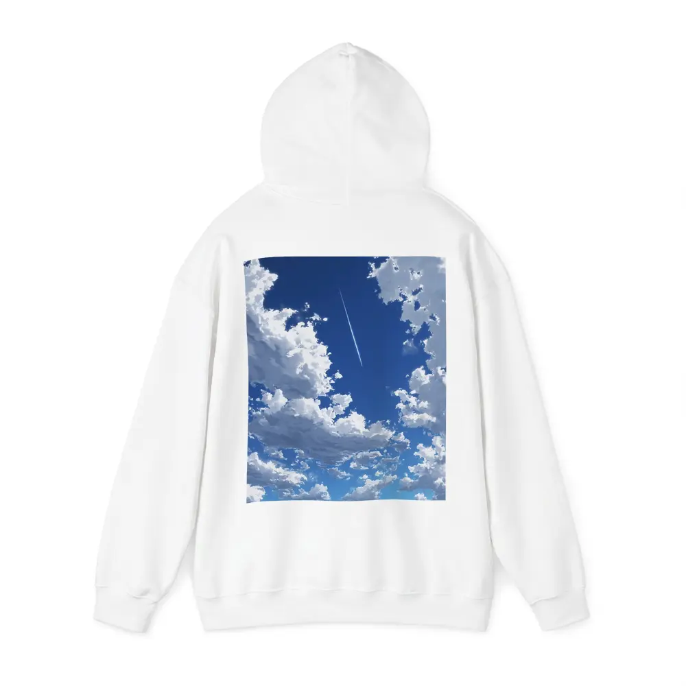 Anime Blue Sky Clouds Airplane Trail Art – Hoodies