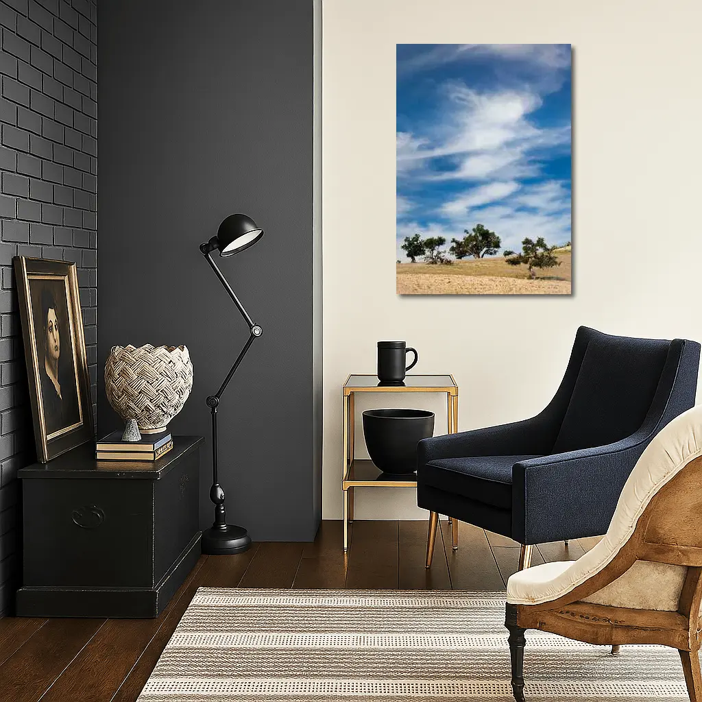 Argan Trees Under Blue Wispy Sky – Wall Art