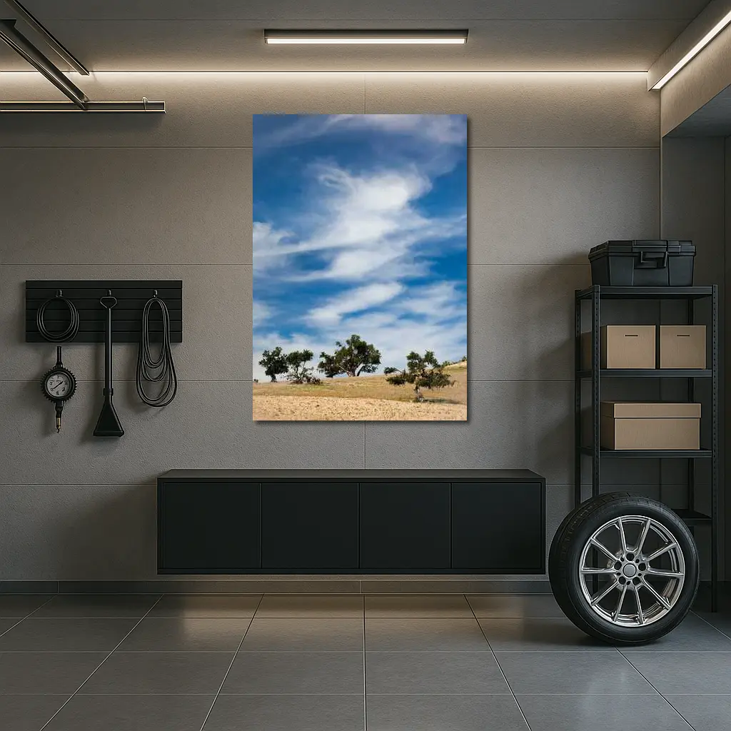 Argan Trees Under Blue Wispy Sky – Wall Art