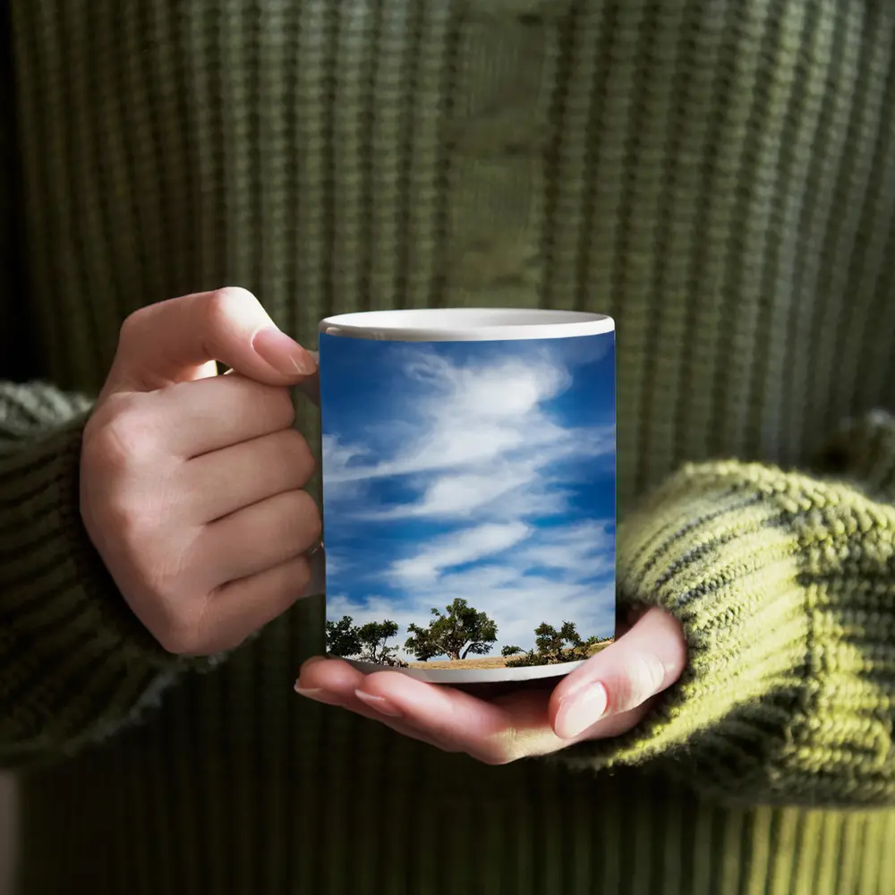 Argan Trees Under Blue Wispy Sky – Mugs