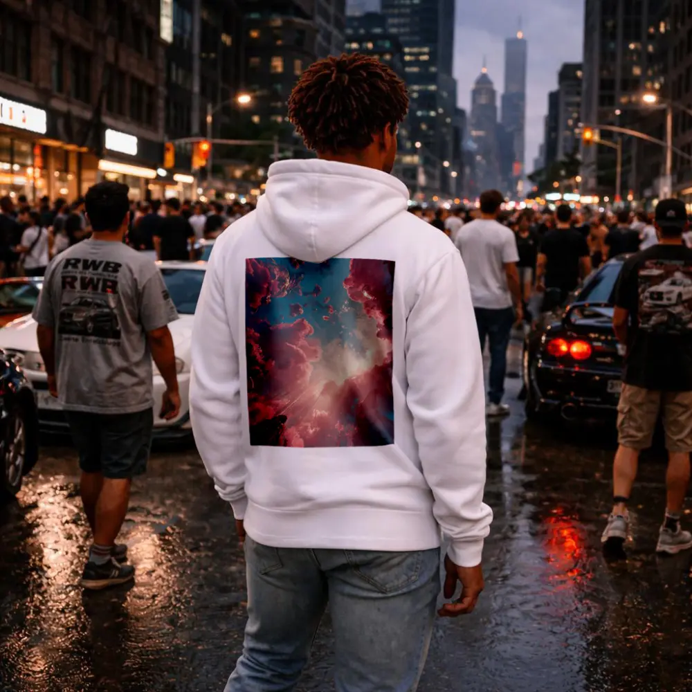 Pink Fantasy Sky Surreal Crystal Landscape – Hoodies