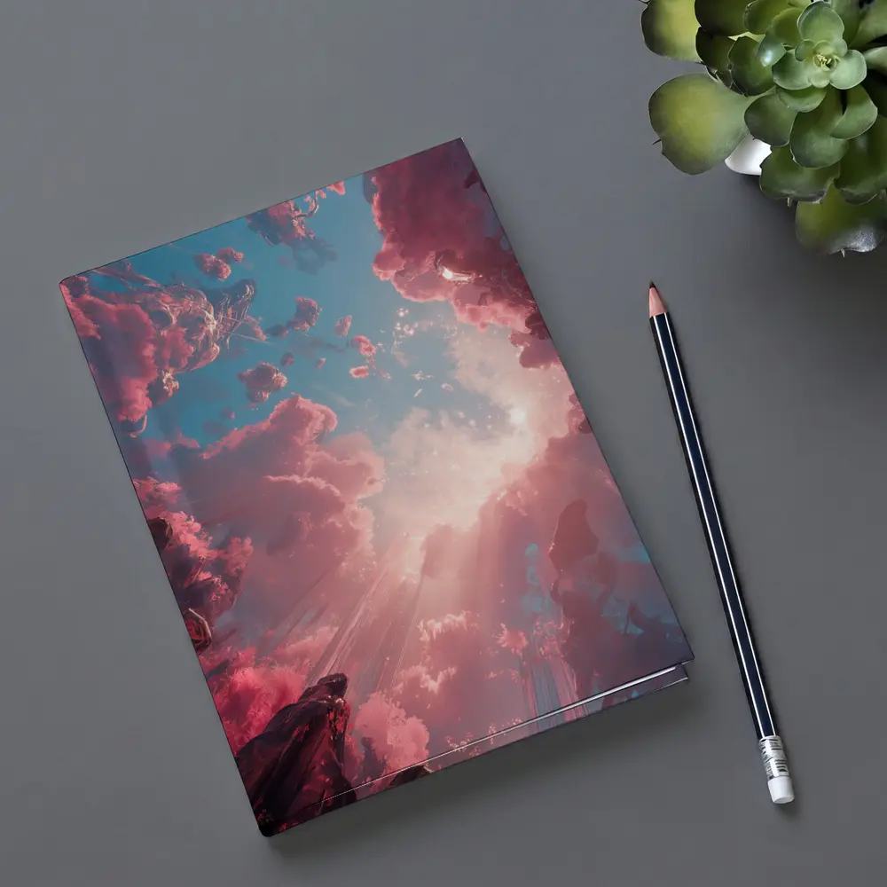 Pink Fantasy Sky Surreal Crystal Landscape – Notebooks
