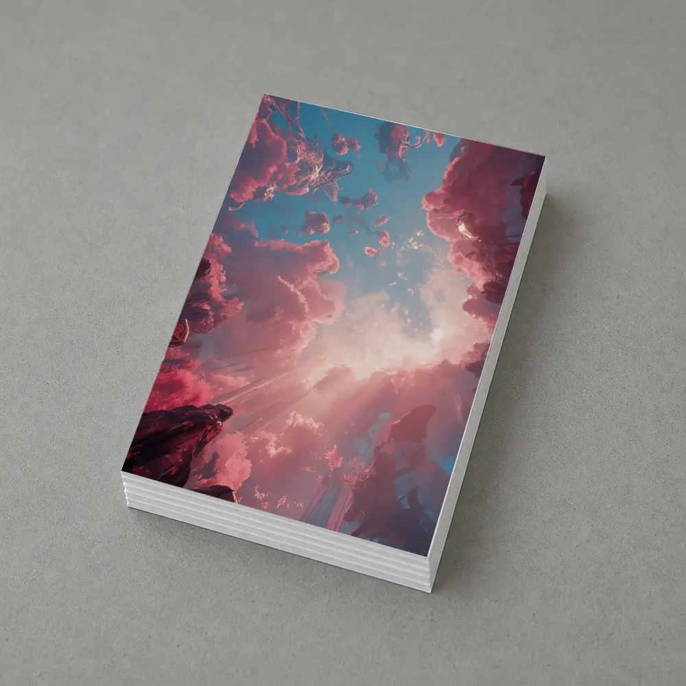Pink Fantasy Sky Surreal Crystal Landscape – Postcards