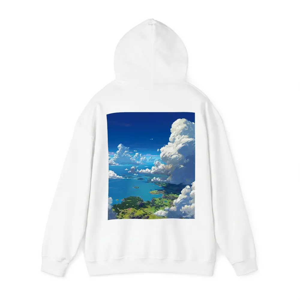 Anime Aerial View Islands Blue Sky Clouds – Hoodies
