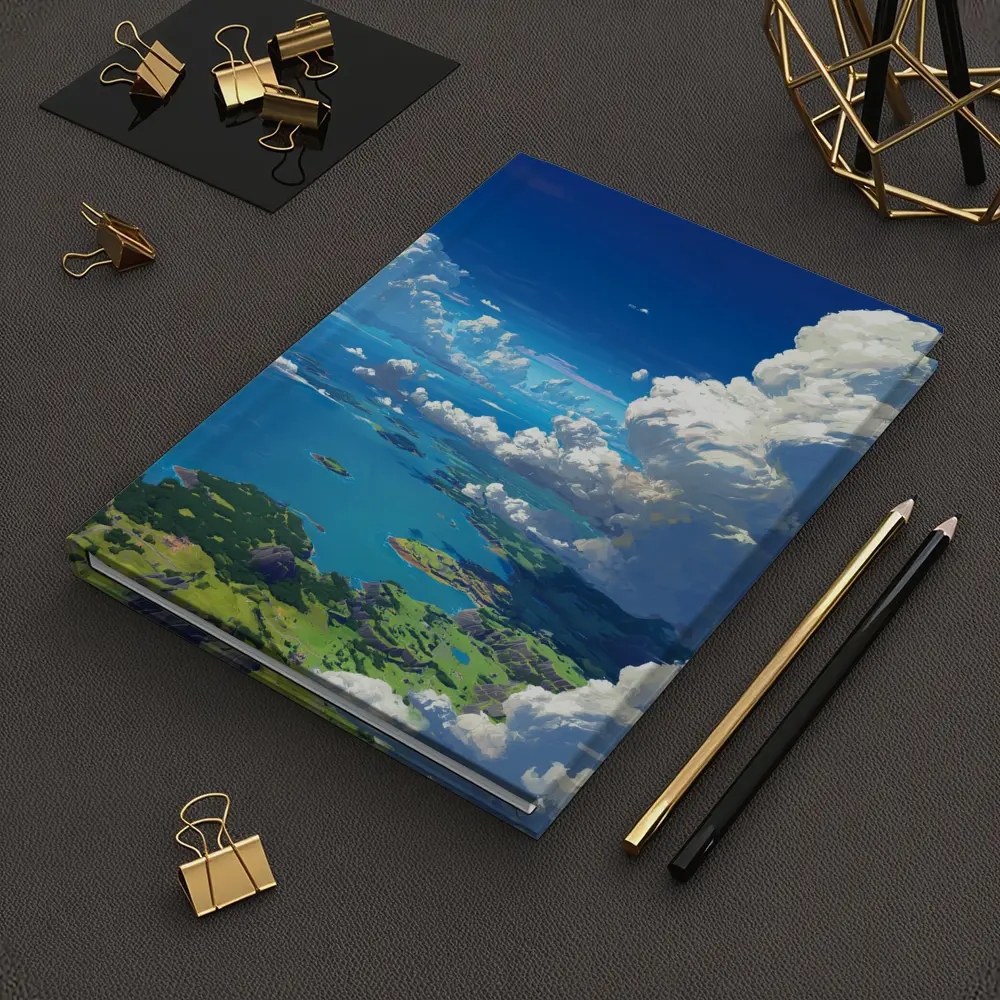 Anime Aerial View Islands Blue Sky Clouds – Notebooks