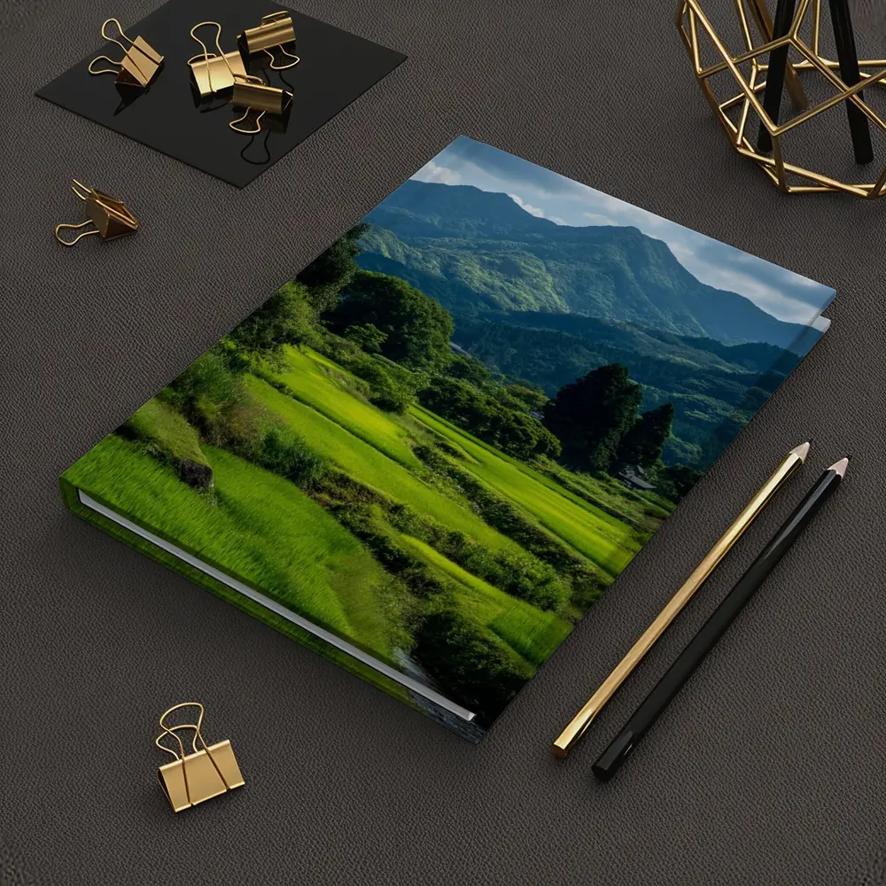 Japanese Rice Fields Mountain Landscape Photography – Notebooks