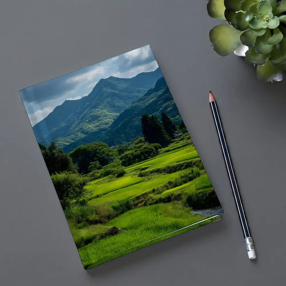 Japanese Rice Fields Mountain Landscape Photography – Notebooks