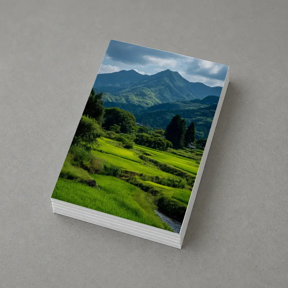 Japanese Rice Fields Mountain Landscape Photography – Postcards