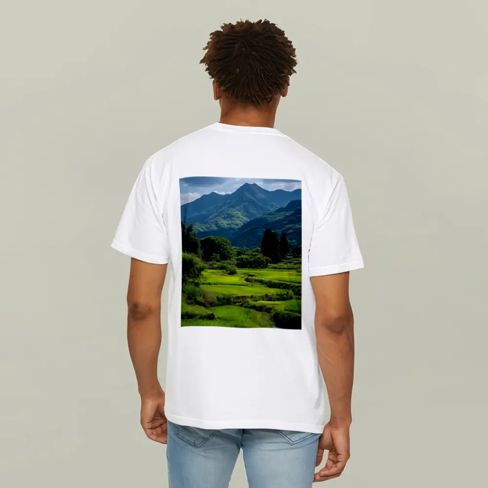 Japanese Rice Fields Mountain Landscape Photography – T-Shirts