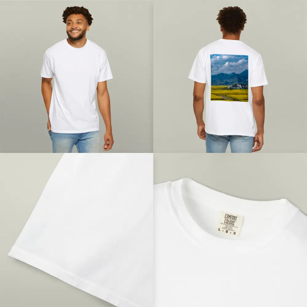 Golden Rice Fields Mountains Rural China – T-Shirts