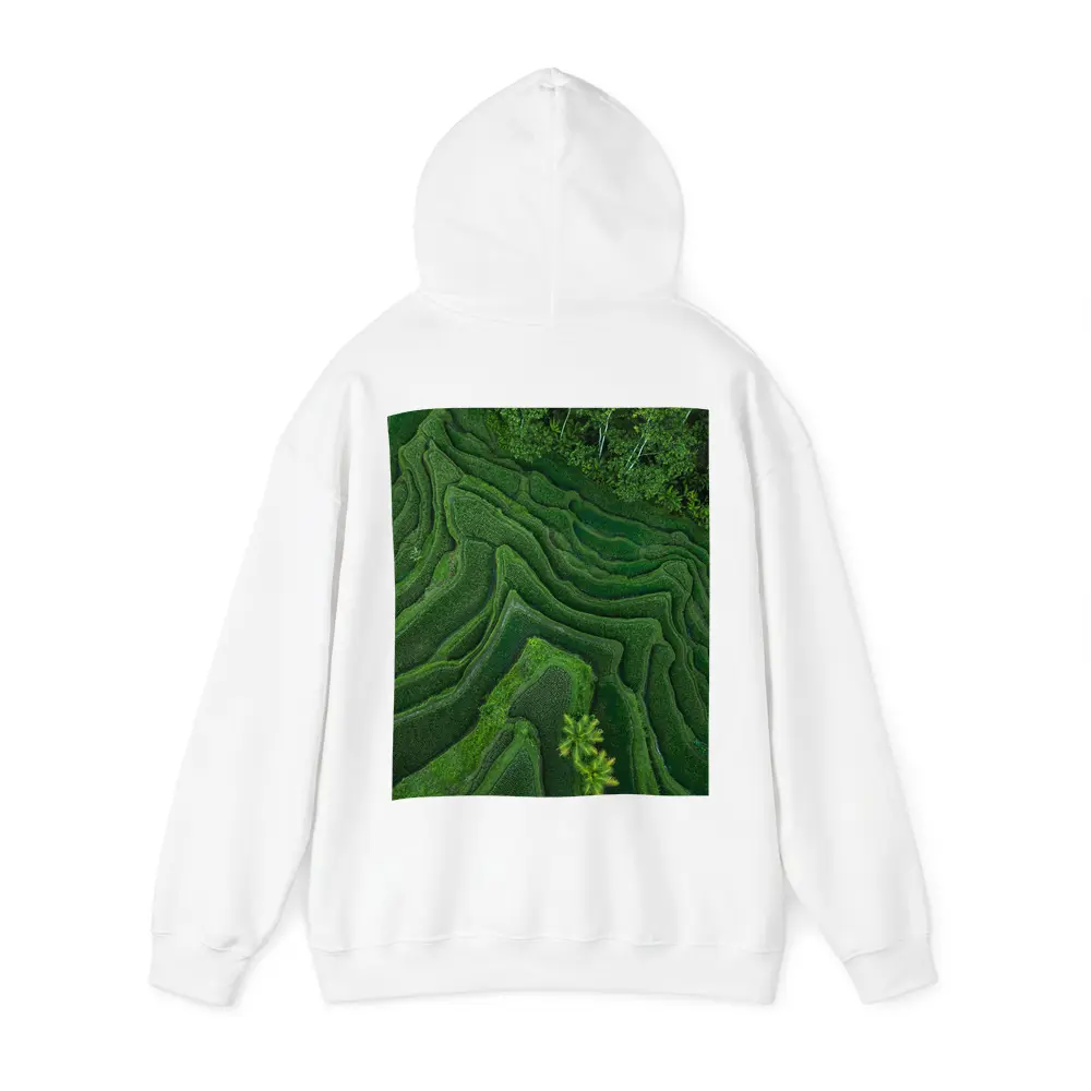 Aerial Green Rice Fields Bali Terraces – Hoodies