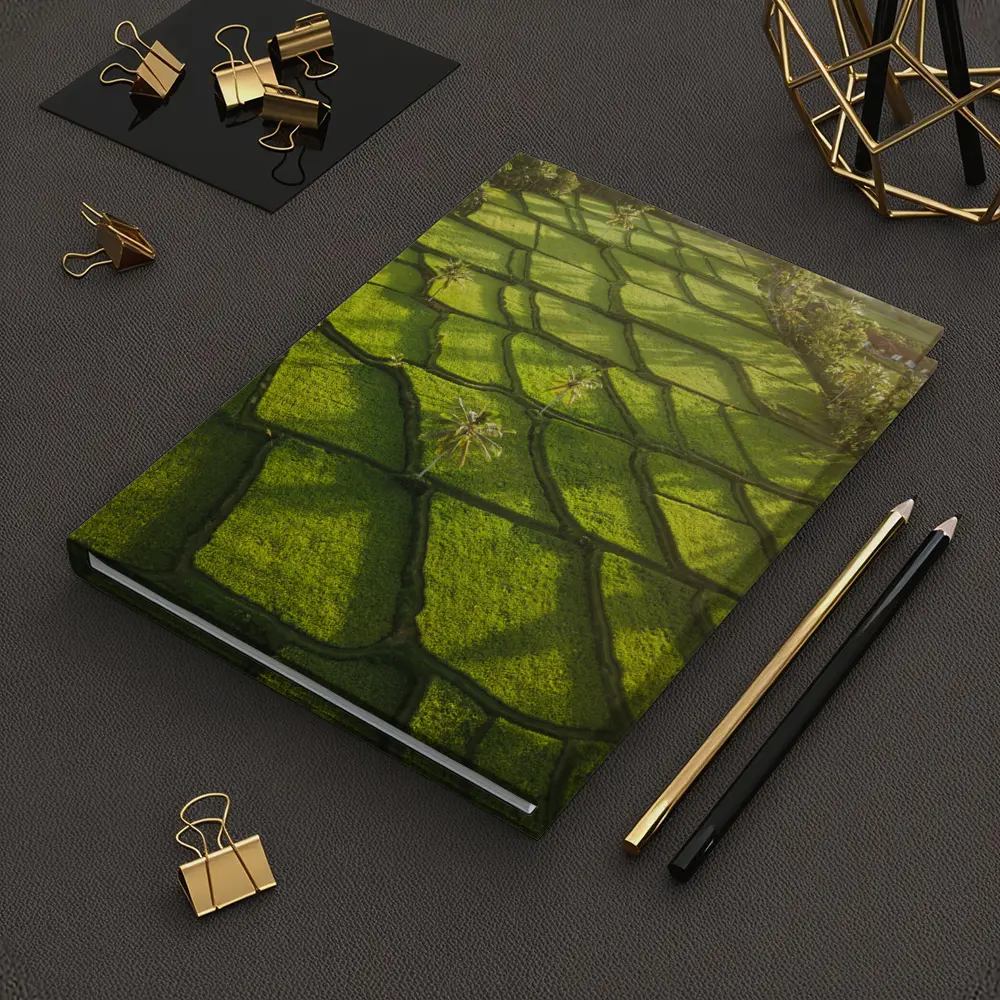 Aerial Rice Fields Green Tropical Landscape – Notebooks