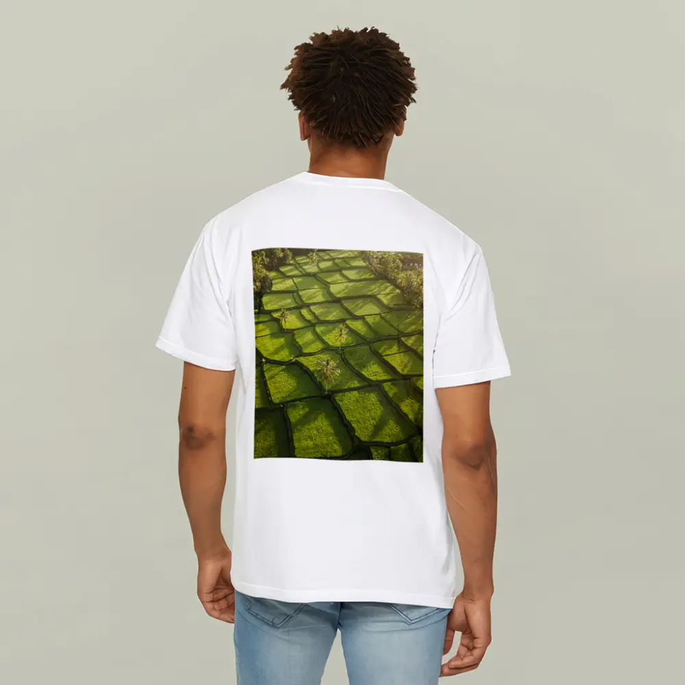 Aerial Rice Fields Green Tropical Landscape – T-Shirts