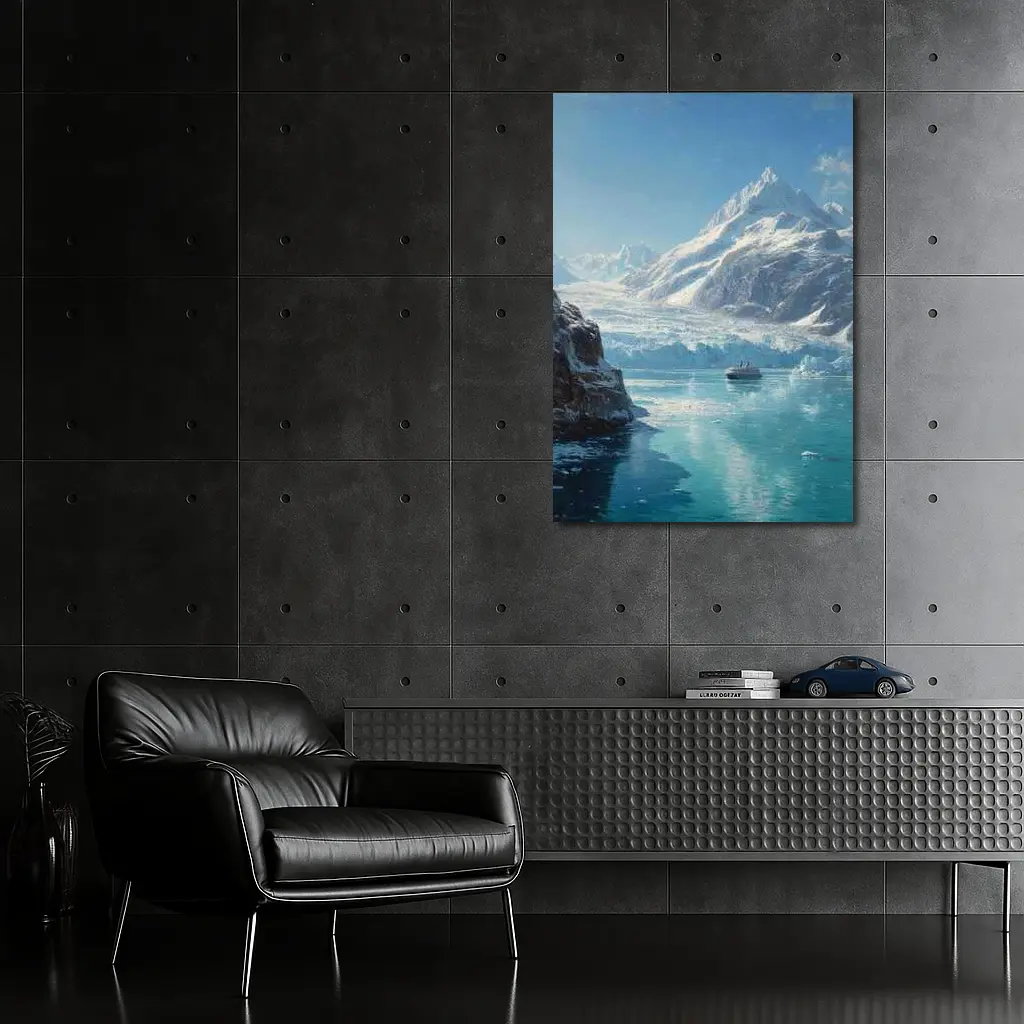 Cruise Ship Glacier Bay Alaska Oil Painting – Wall Art