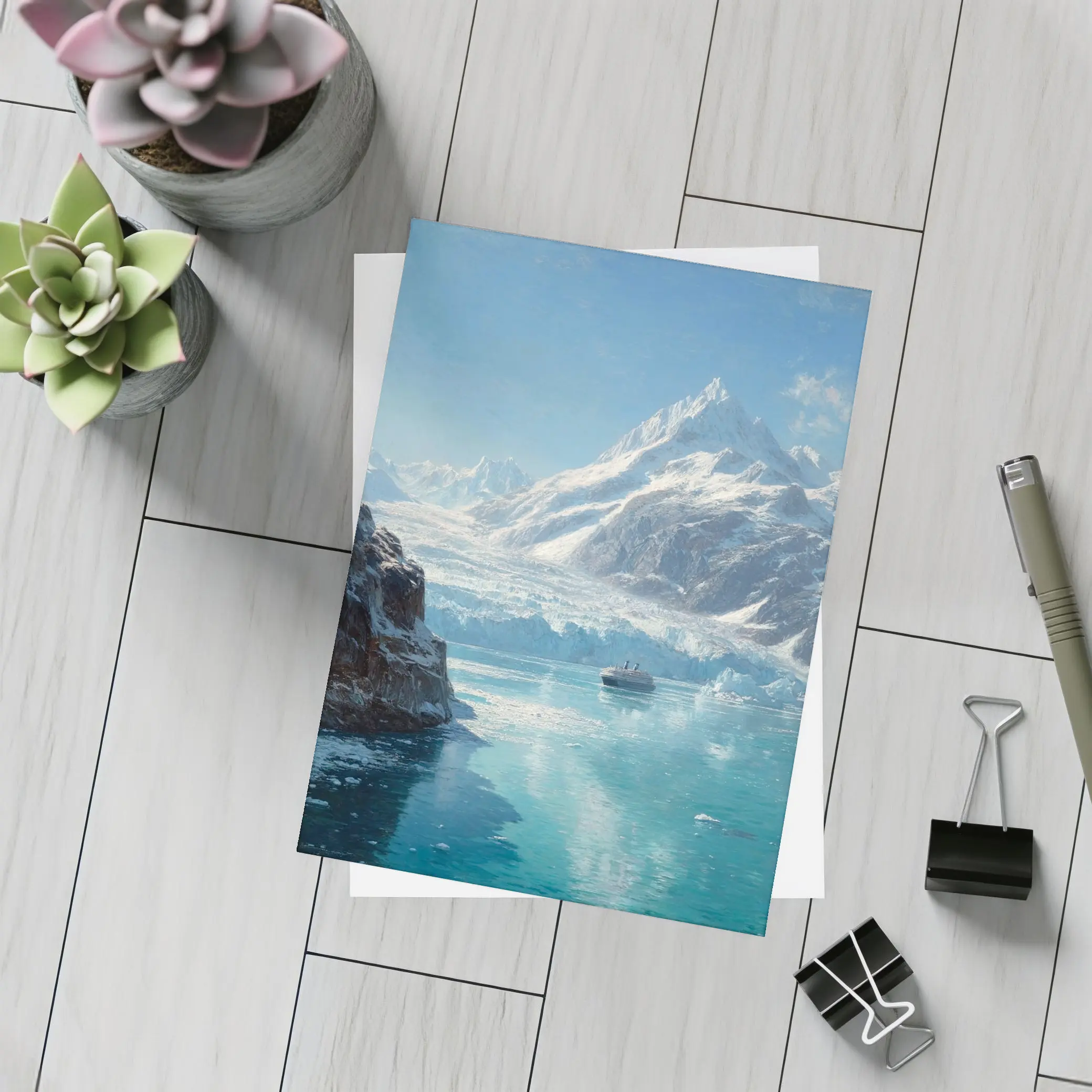 Cruise Ship Glacier Bay Alaska Oil Painting – Postcards