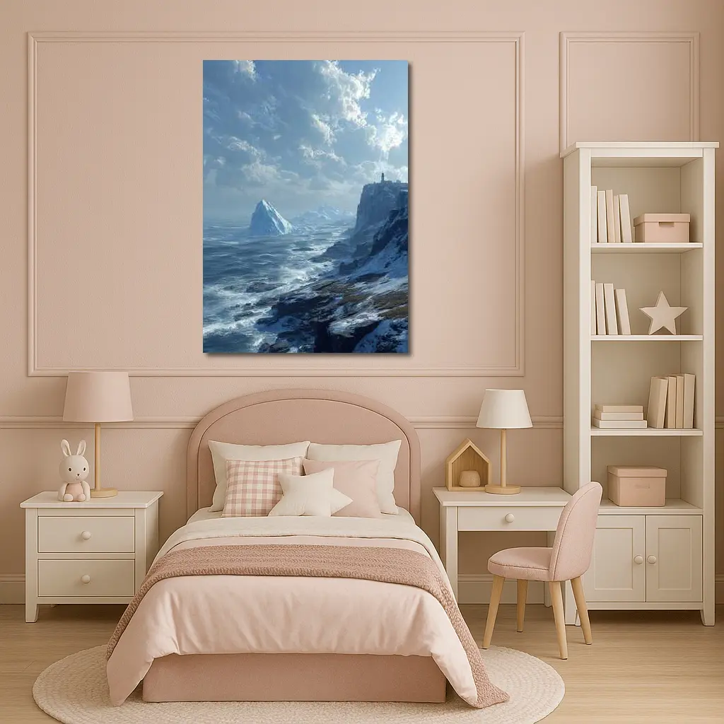 Arctic Cliffs Iceberg Ocean Winter Landscape – Wall Art