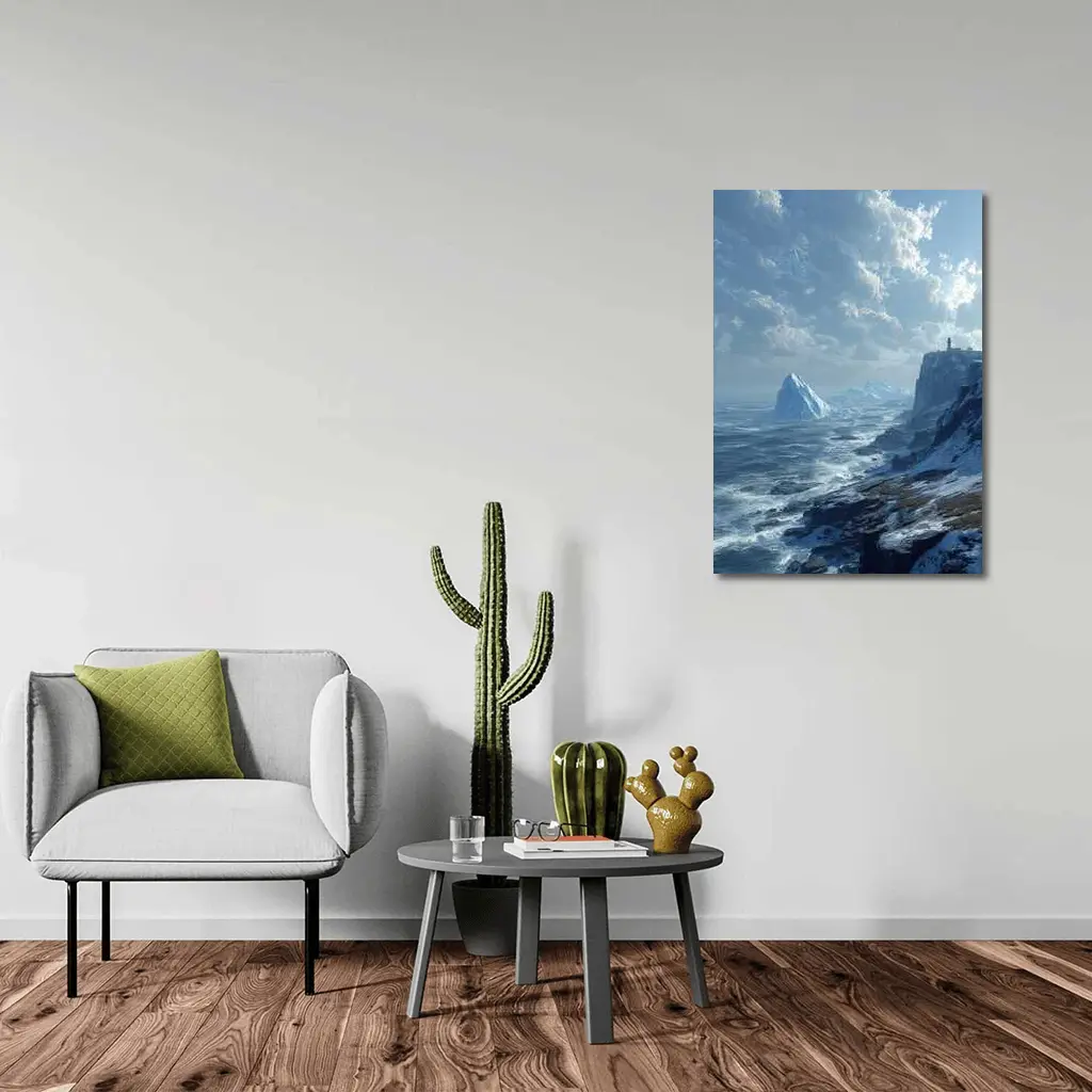 Arctic Cliffs Iceberg Ocean Winter Landscape – Wall Art