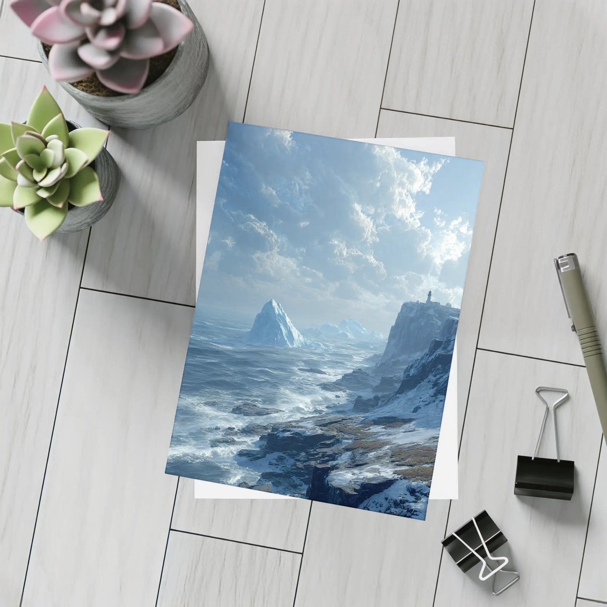 Arctic Cliffs Iceberg Ocean Winter Landscape – Postcards