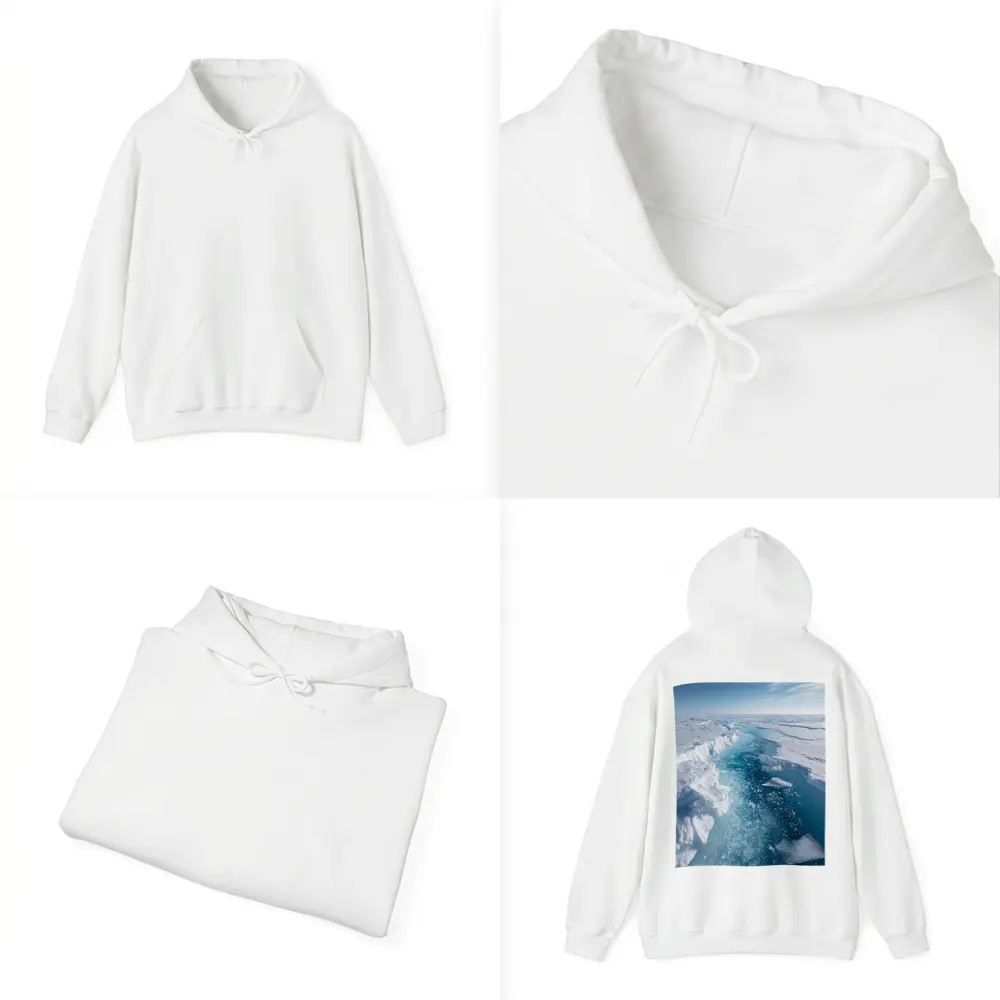 Arctic Ice Sheet Cracking Blue Frozen Landscape – Hoodies