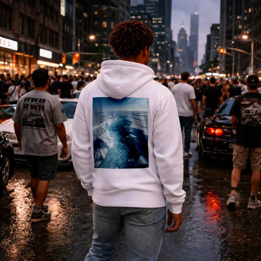 Arctic Ice Sheet Cracking Blue Frozen Landscape – Hoodies