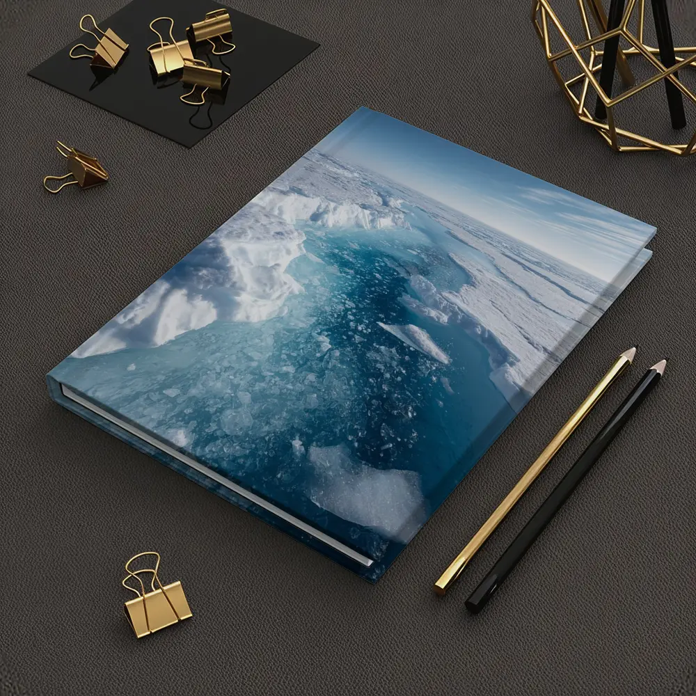 Arctic Ice Sheet Cracking Blue Frozen Landscape – Notebooks