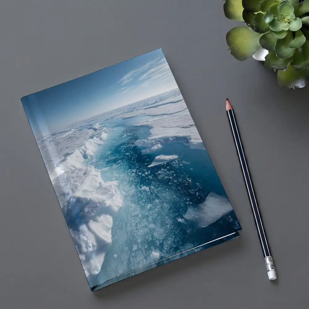 Arctic Ice Sheet Cracking Blue Frozen Landscape – Notebooks