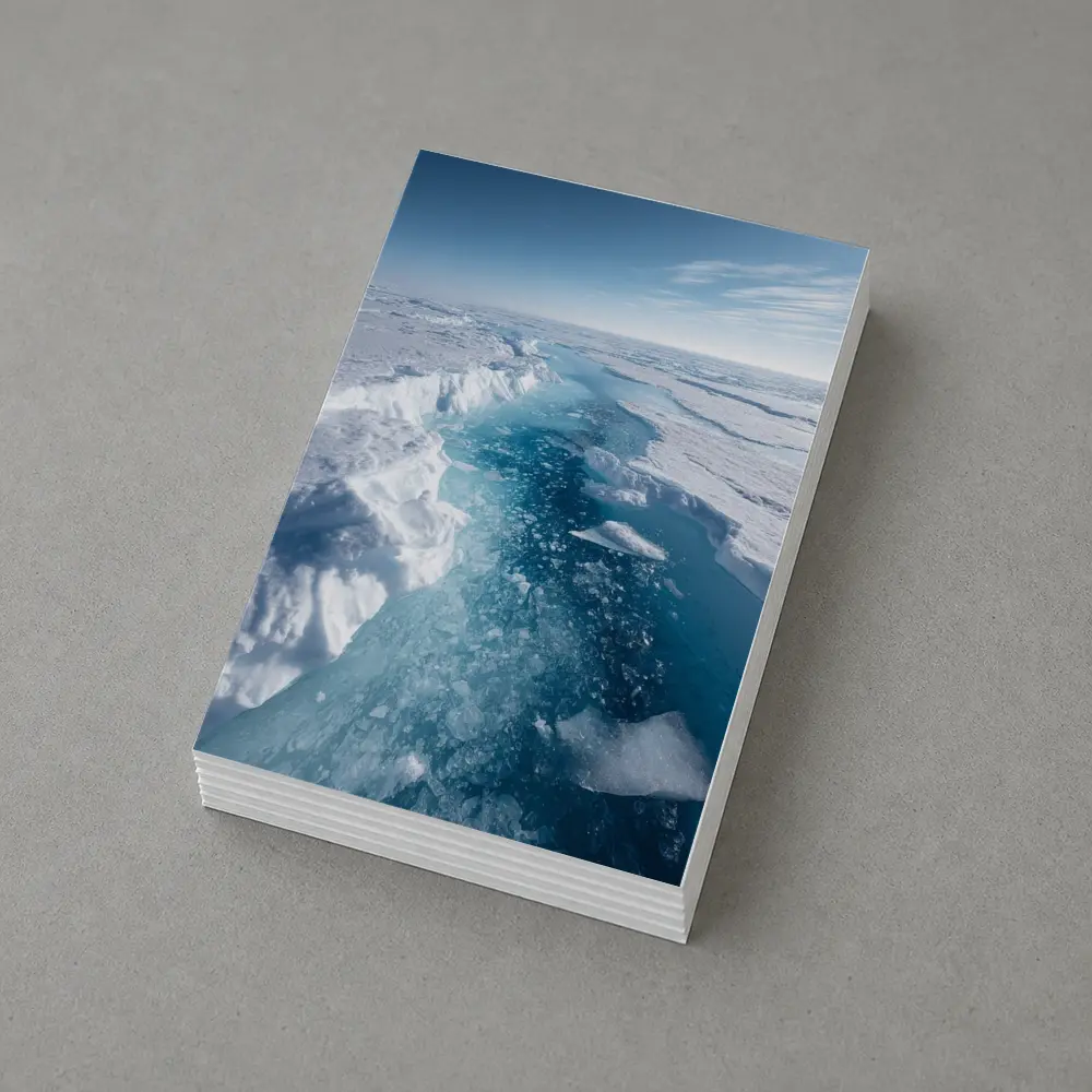 Arctic Ice Sheet Cracking Blue Frozen Landscape – Postcards