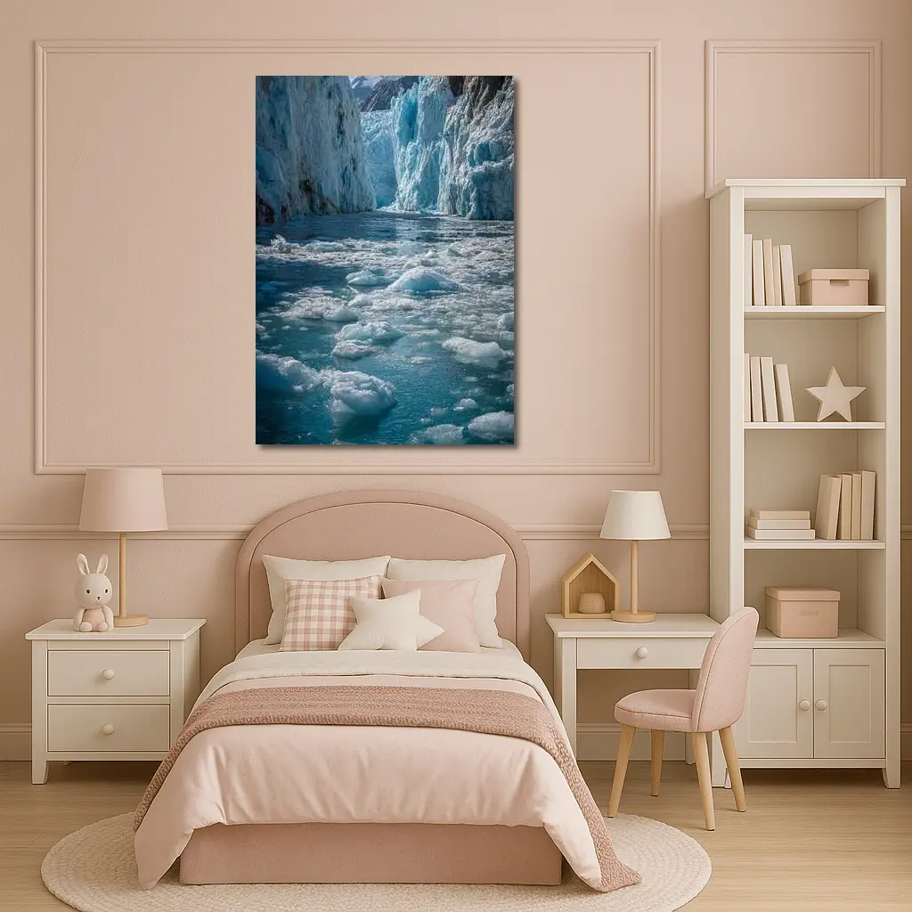 Glacier Calving Into Icy Blue Waters – Wall Art