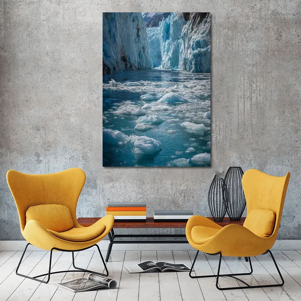 Glacier Calving Into Icy Blue Waters – Wall Art