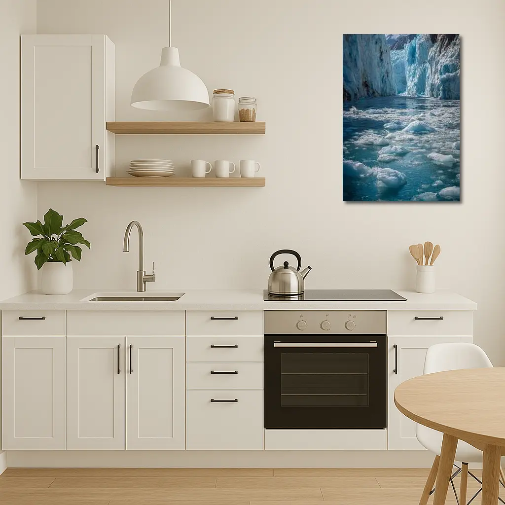 Glacier Calving Into Icy Blue Waters – Wall Art