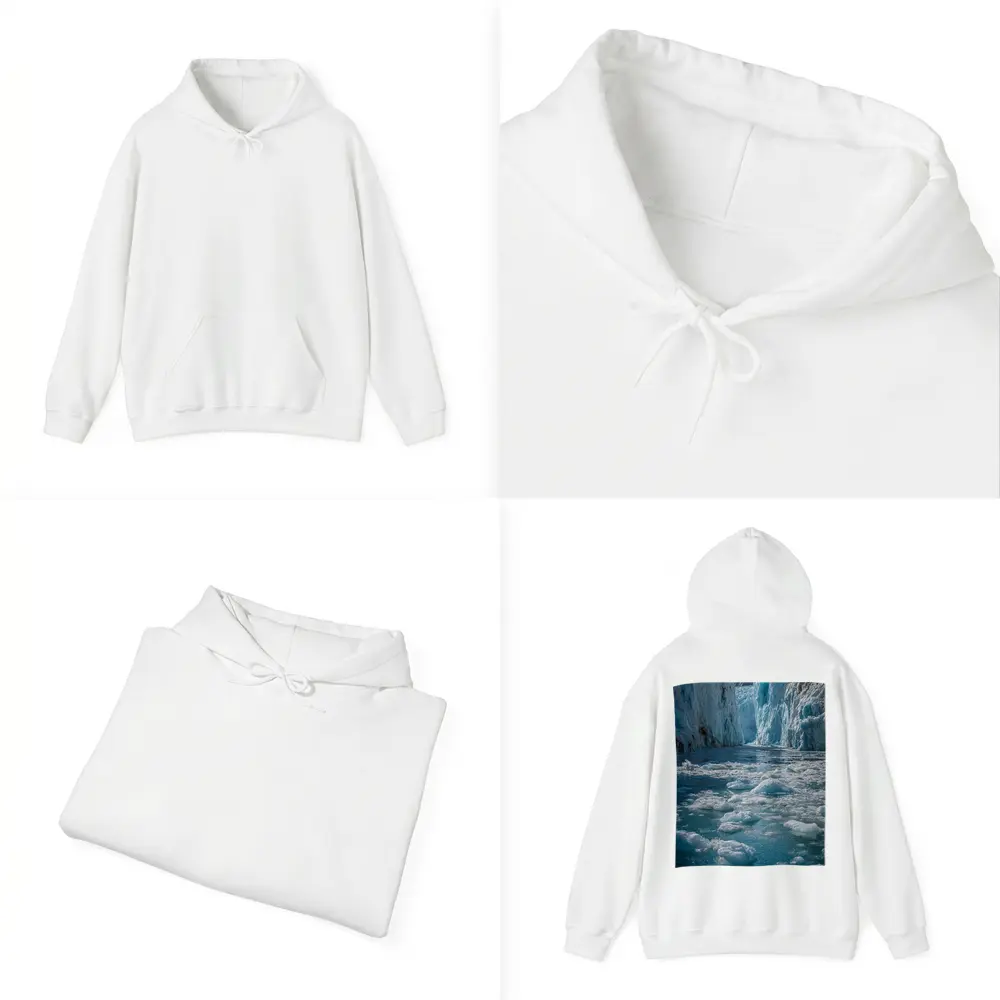 Glacier Calving Into Icy Blue Waters – Hoodies