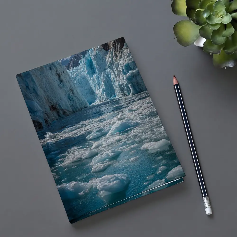 Glacier Calving Into Icy Blue Waters – Notebooks