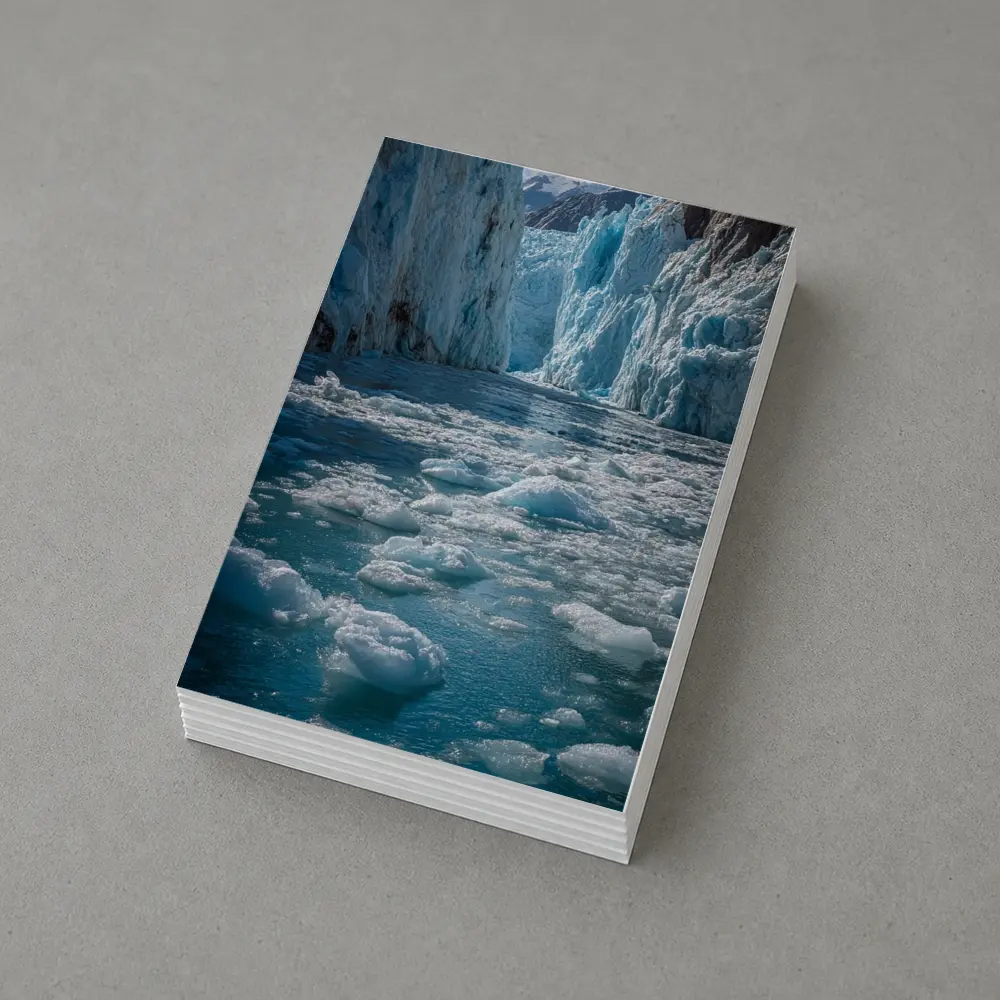 Glacier Calving Into Icy Blue Waters – Postcards