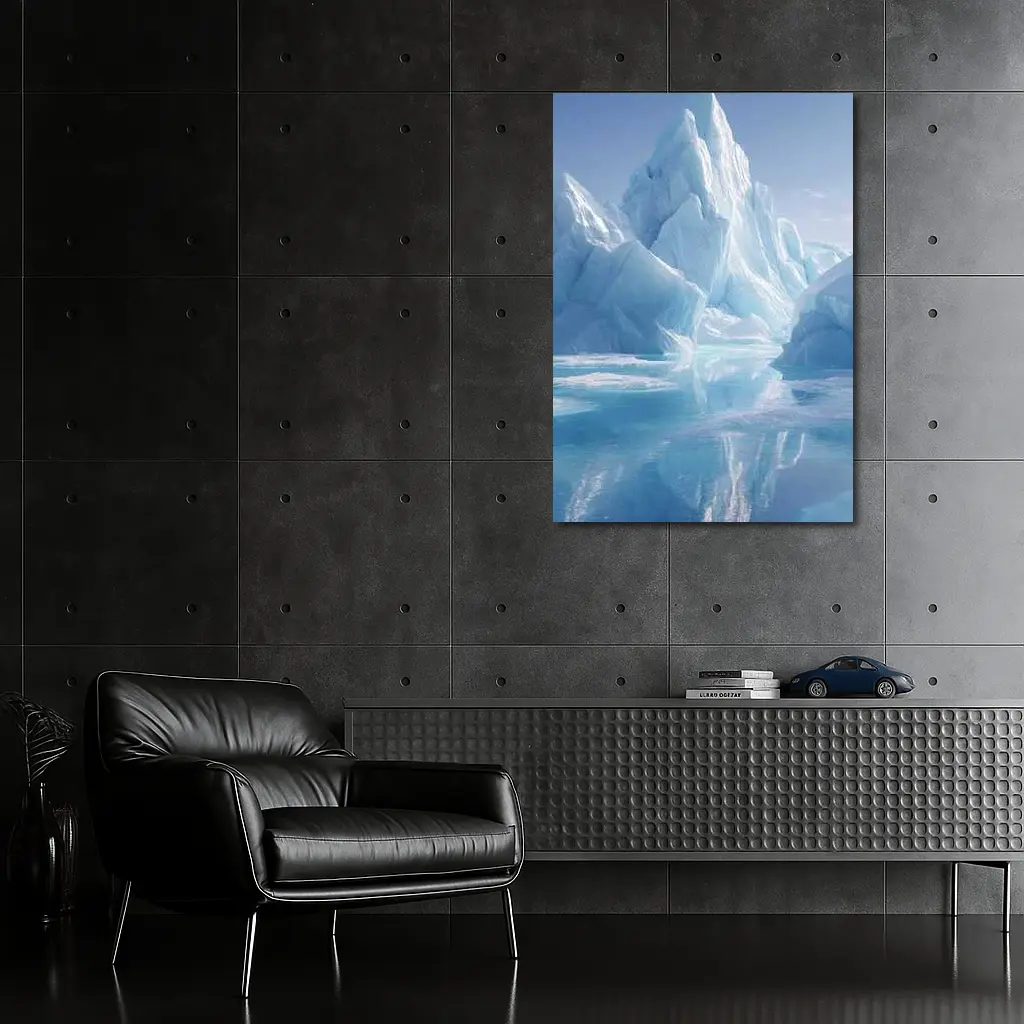 Iceberg Reflection Arctic Blue Glacial Waters – Wall Art